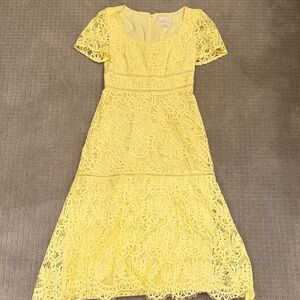 Rachel Parcell Sunny Yellow Lace Midi Dress